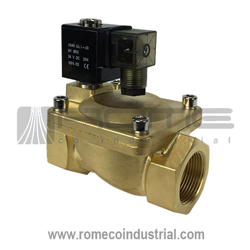 PU225-14 Valvula solenoide NC 2/2 1 1/2 bronce - Rome Co Industrial